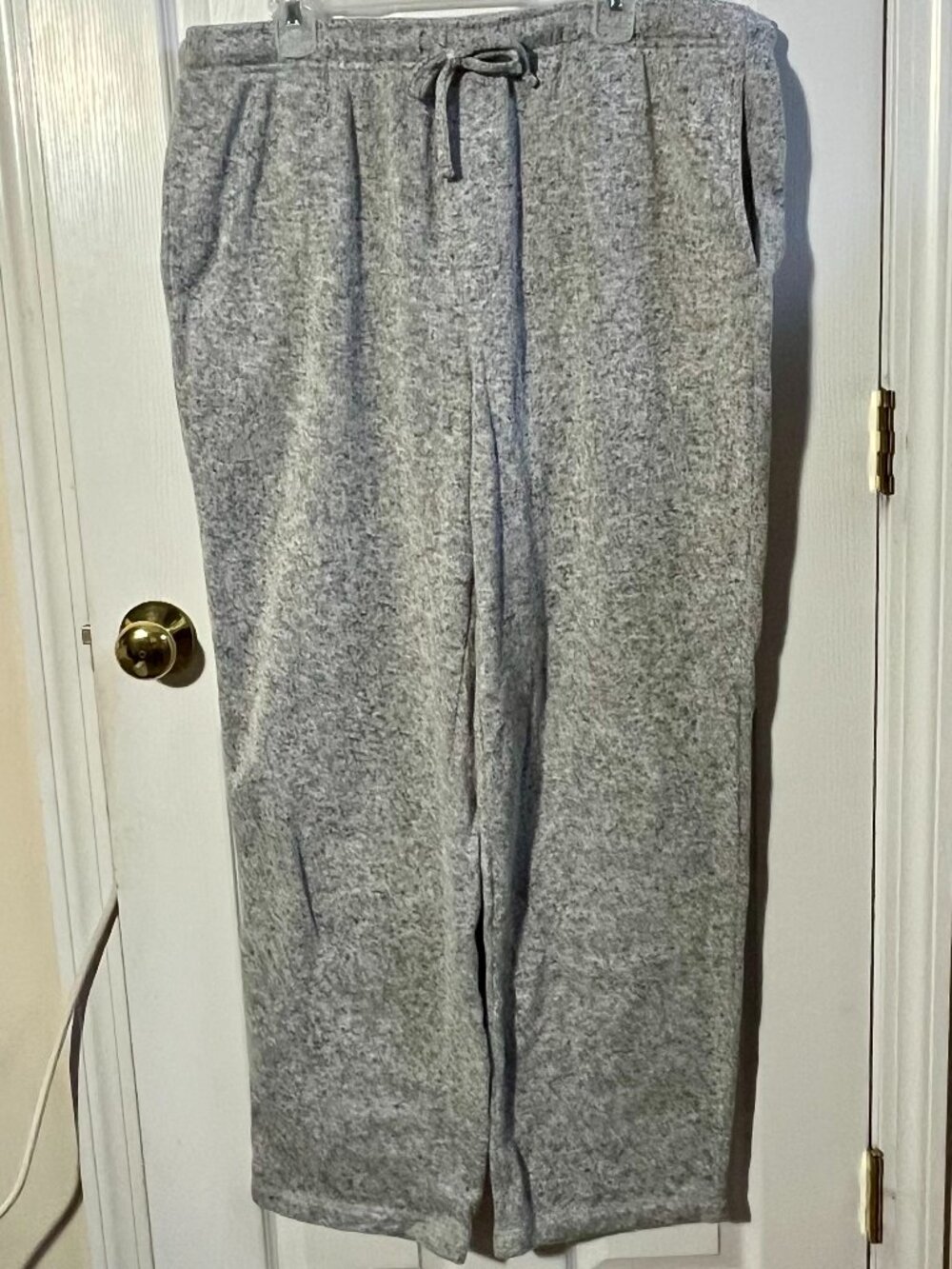 MENS SIZE XL SONOMA MARBLED GRAY ELASTIC WAIST SIDE POCKETS WIDE LEG SLEEP PANTS